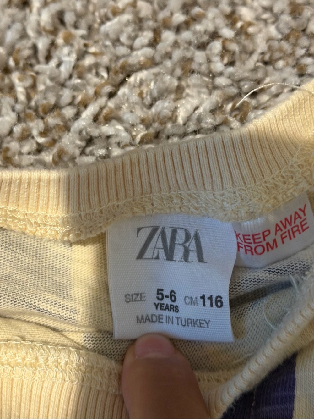 Bundle Kids Zara Cream Long Sleeve Tee with Navy Blue Plant Graphic - Picture 4 of 7